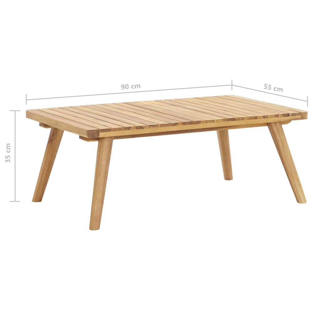 vidaXL Garden Coffee Table 35.4"x21.7"x13.8" Solid Acacia Wood, 46675. Picture 6