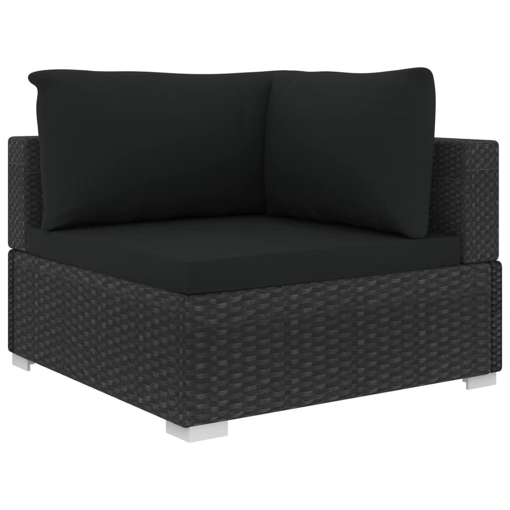 vidaXL 13 Piece Garden Lounge Set with Cushions Poly Rattan Black, 48275. Picture 5
