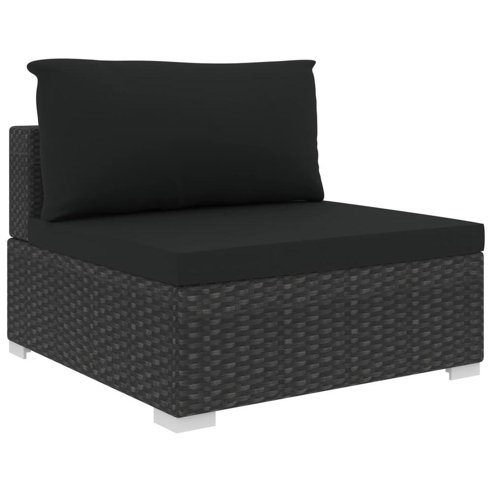 vidaXL 13 Piece Garden Lounge Set with Cushions Poly Rattan Black, 48275. Picture 6