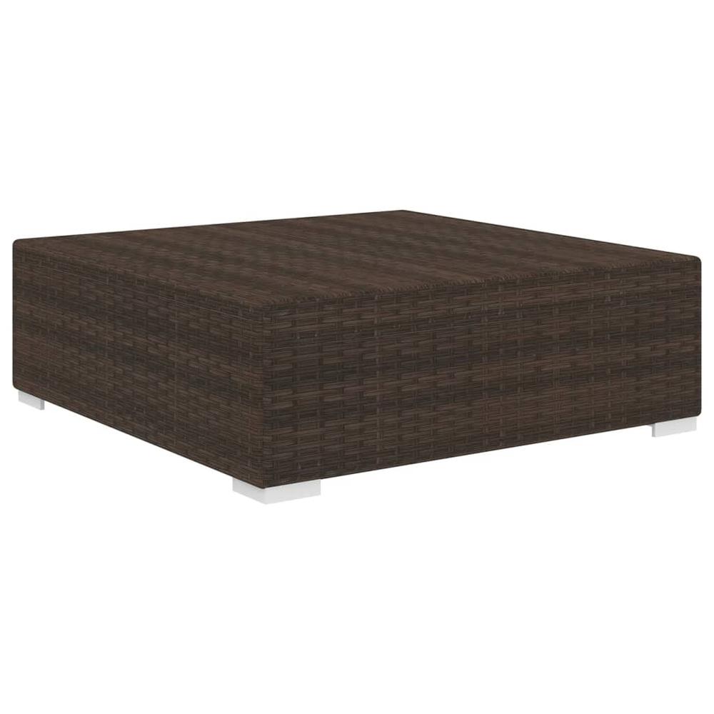 vidaXL Sectional Footrest with Cushion Poly Rattan Brown, 48296. Picture 2