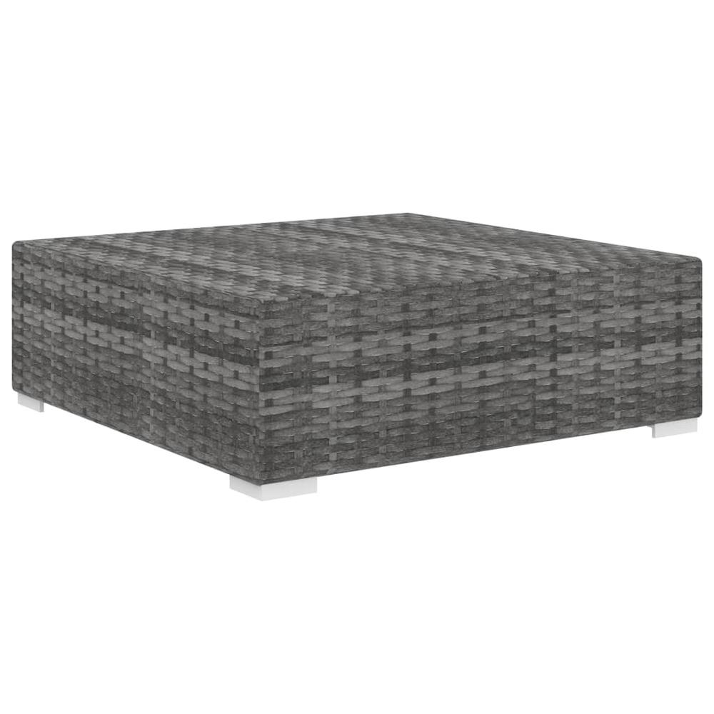 vidaXL Sectional Footrest with Cushion Poly Rattan Gray, 48298. Picture 2
