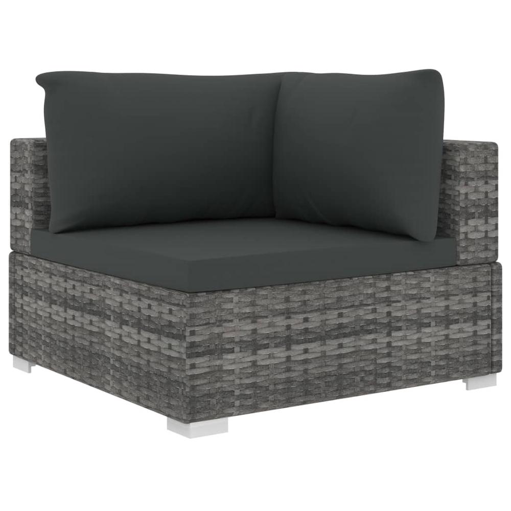 vidaXL 10 Piece Garden Lounge Set with Cushions Poly Rattan Gray, 48309. Picture 4