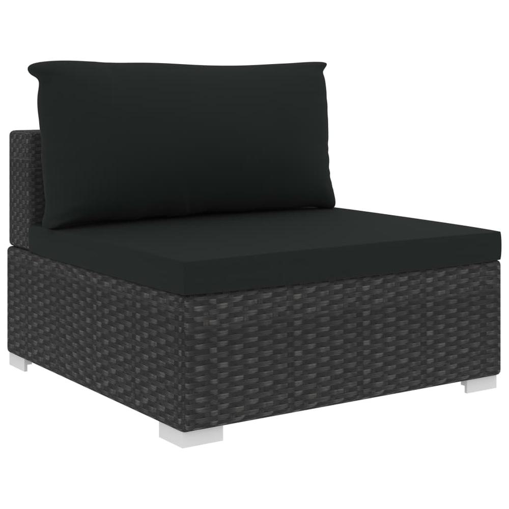 vidaXL 10 Piece Garden Lounge Set with Cushions Poly Rattan Black, 48310. Picture 5