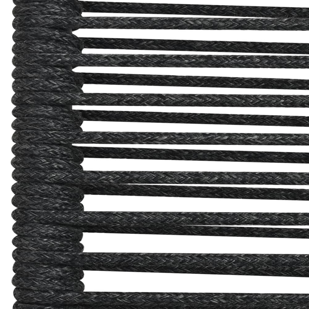 vidaXL Garden Chairs 2 pcs Cotton Rope and Steel Black, 48568. Picture 6