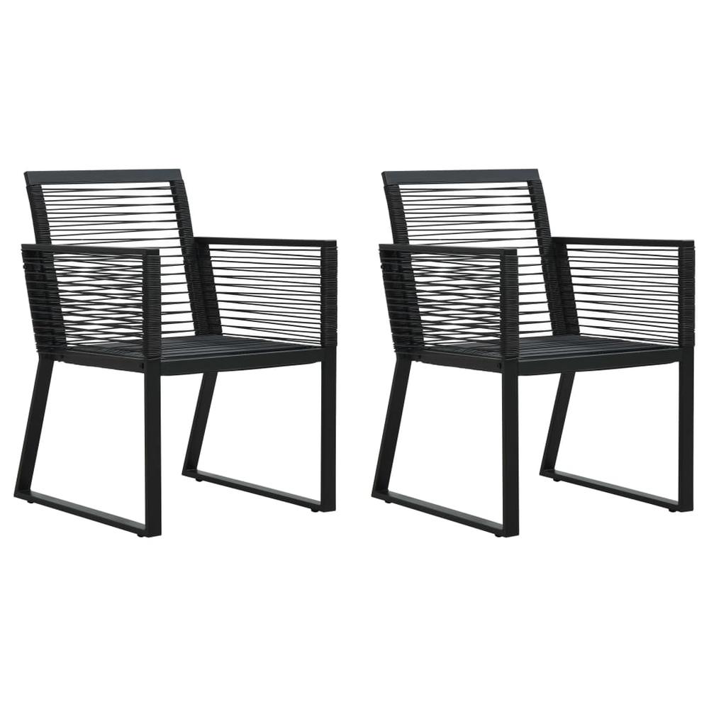 vidaXL Garden Chairs 2 pcs Black PVC Rattan, 48572. Picture 1