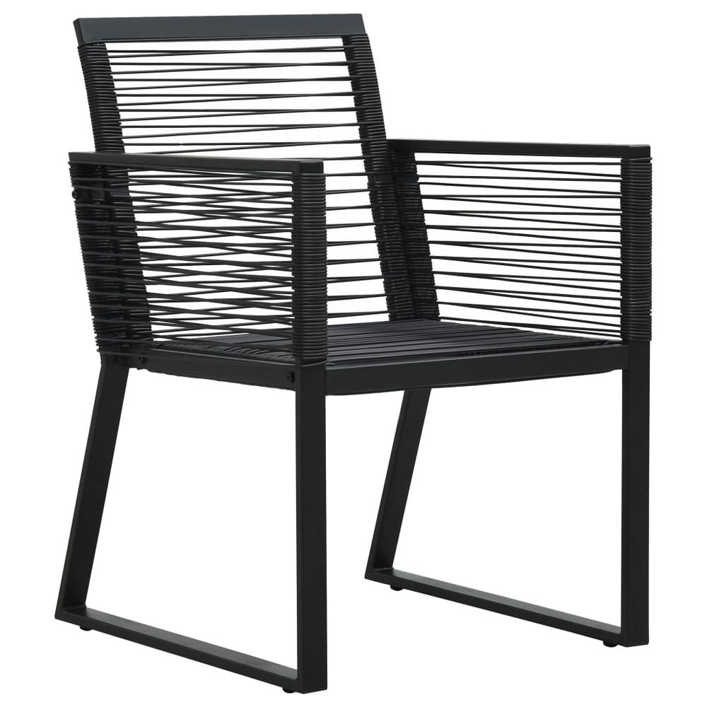 vidaXL Garden Chairs 2 pcs Black PVC Rattan, 48572. Picture 2