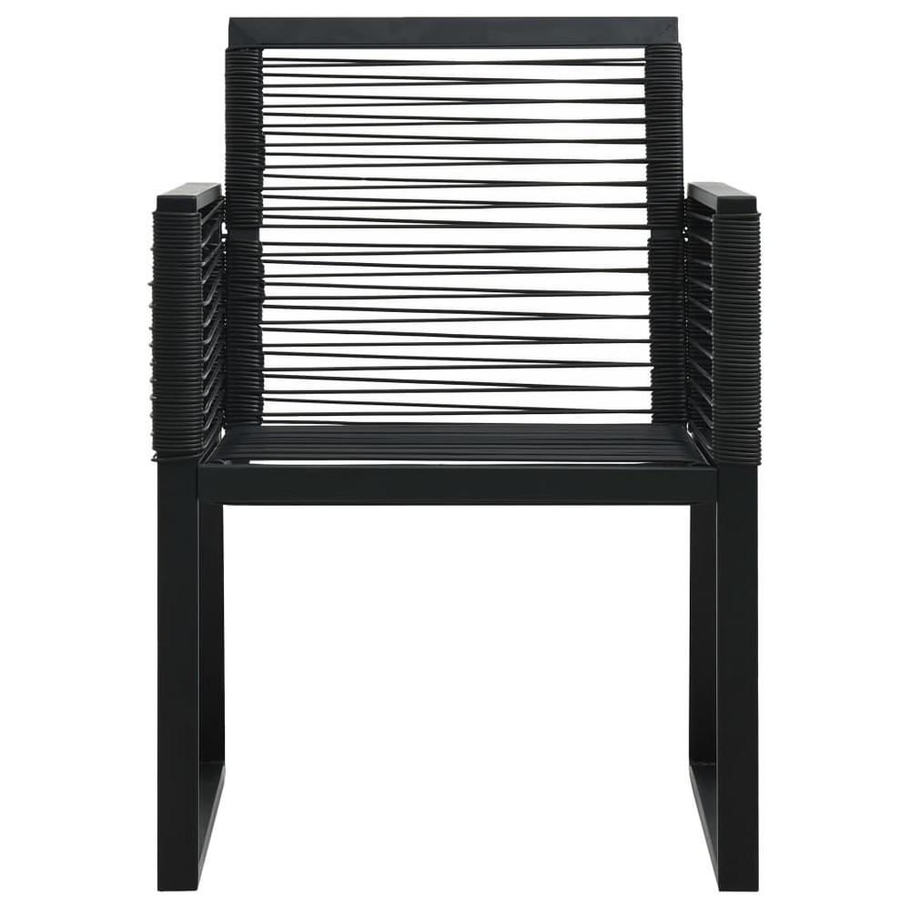 vidaXL Garden Chairs 2 pcs Black PVC Rattan, 48572. Picture 3