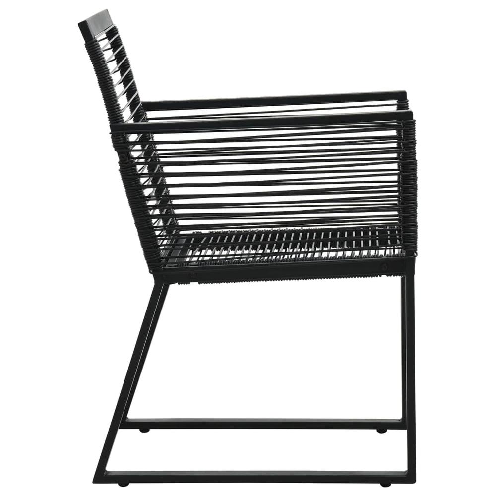 vidaXL Garden Chairs 2 pcs Black PVC Rattan, 48572. Picture 4