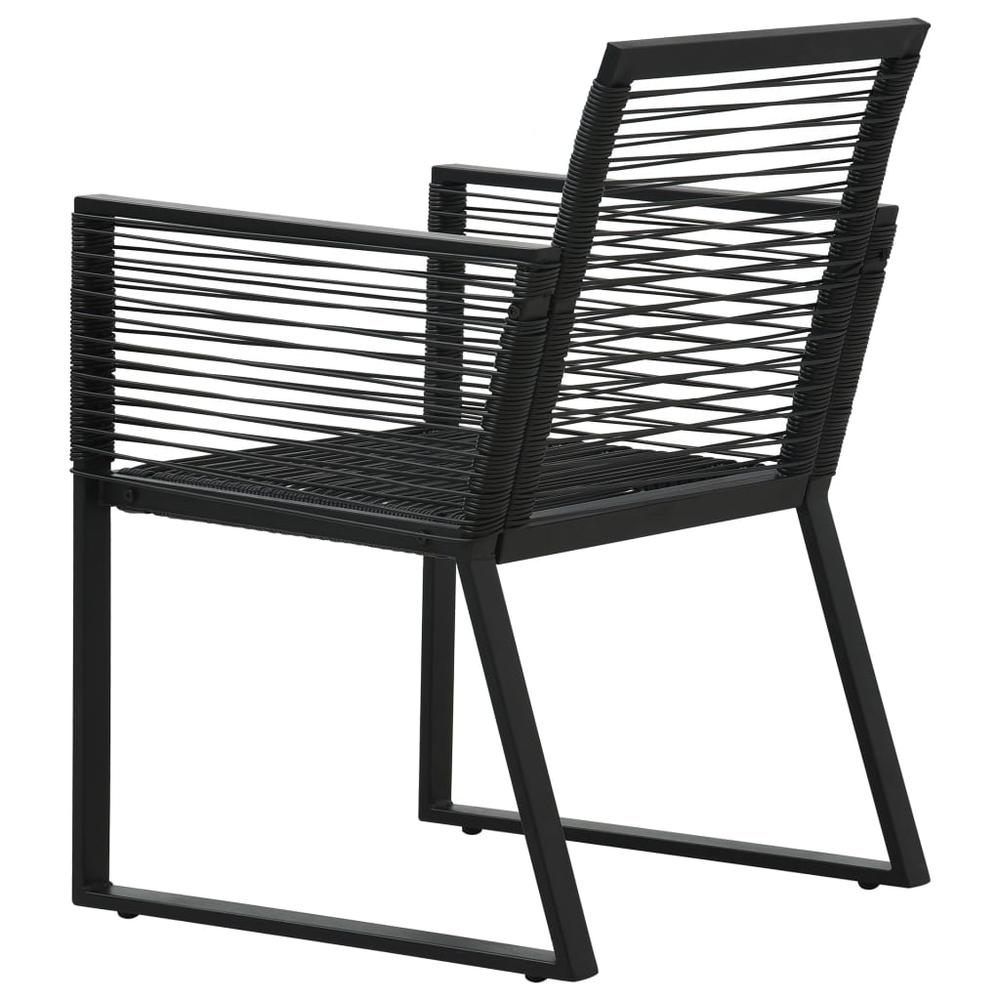vidaXL Garden Chairs 2 pcs Black PVC Rattan, 48572. Picture 5