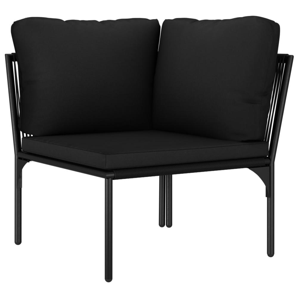 vidaXL 6 Piece Garden Lounge Set with Cushions Black PVC, 48588. Picture 6