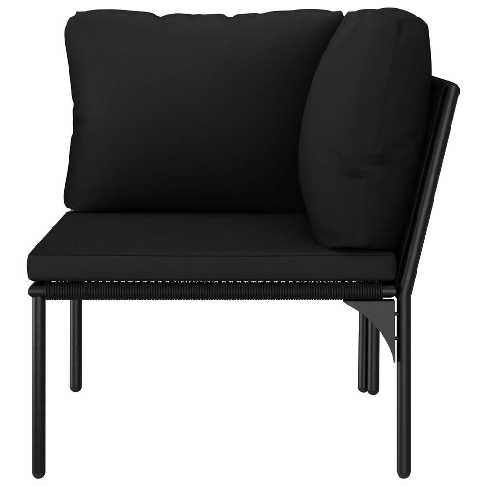 vidaXL 6 Piece Garden Lounge Set with Cushions Black PVC, 48588. Picture 7