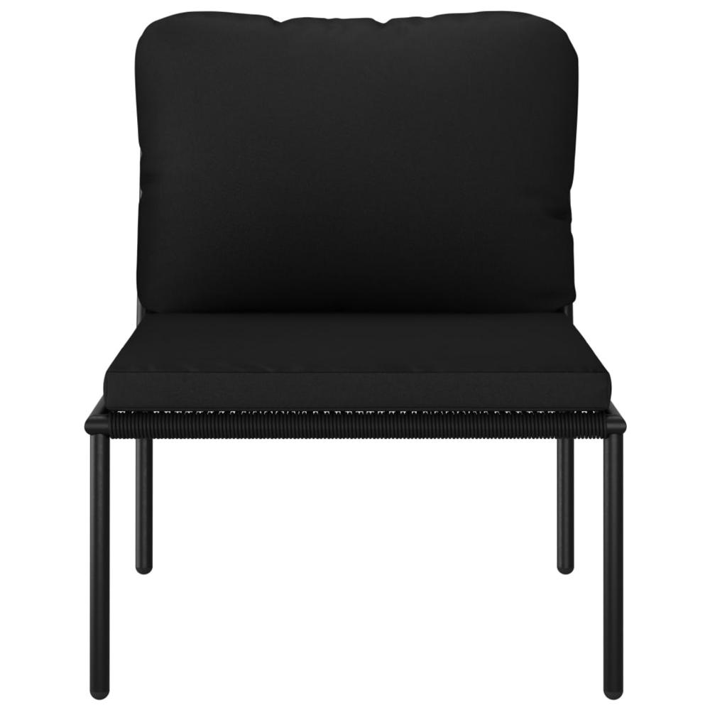 vidaXL 5 Piece Garden Lounge Set with Cushions Black PVC, 48590. Picture 7