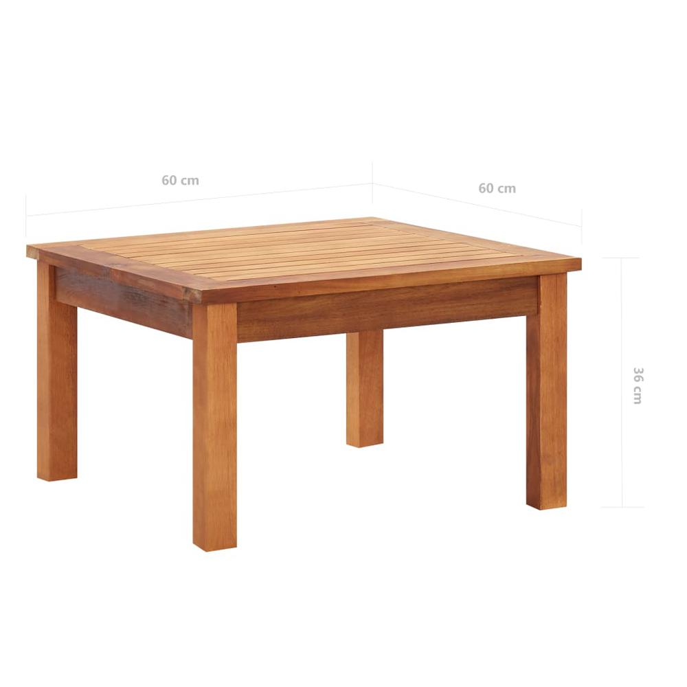 vidaXL Garden Coffee Table 23.6"x23.6"x14.2" Solid Acacia Wood, 46004. Picture 6