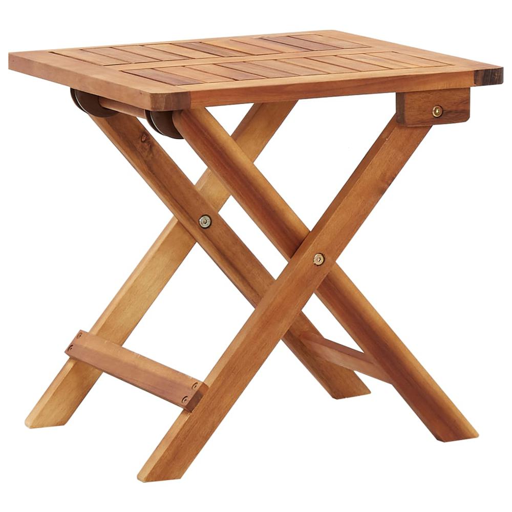 vidaXL Folding Garden Coffee Table 15.7"x15.7"x15.7" Solid Acacia Wood, 46005. Picture 1
