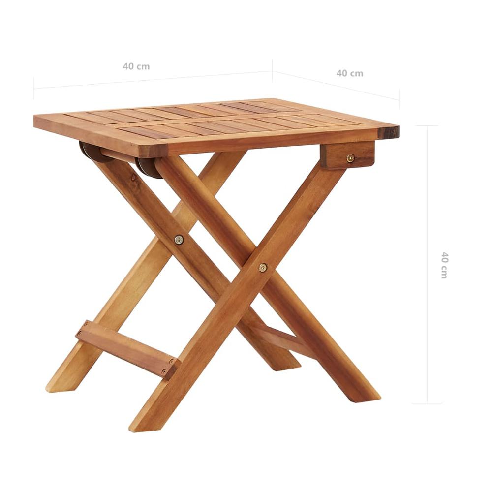 vidaXL Folding Garden Coffee Table 15.7"x15.7"x15.7" Solid Acacia Wood, 46005. Picture 6