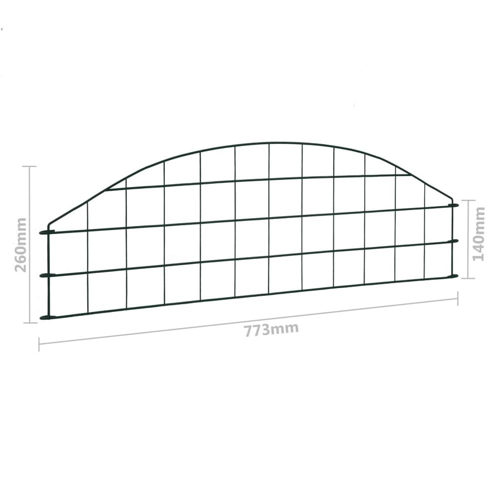 Arched Garden Fence Set 30.4"x10.2" Green. Picture 5