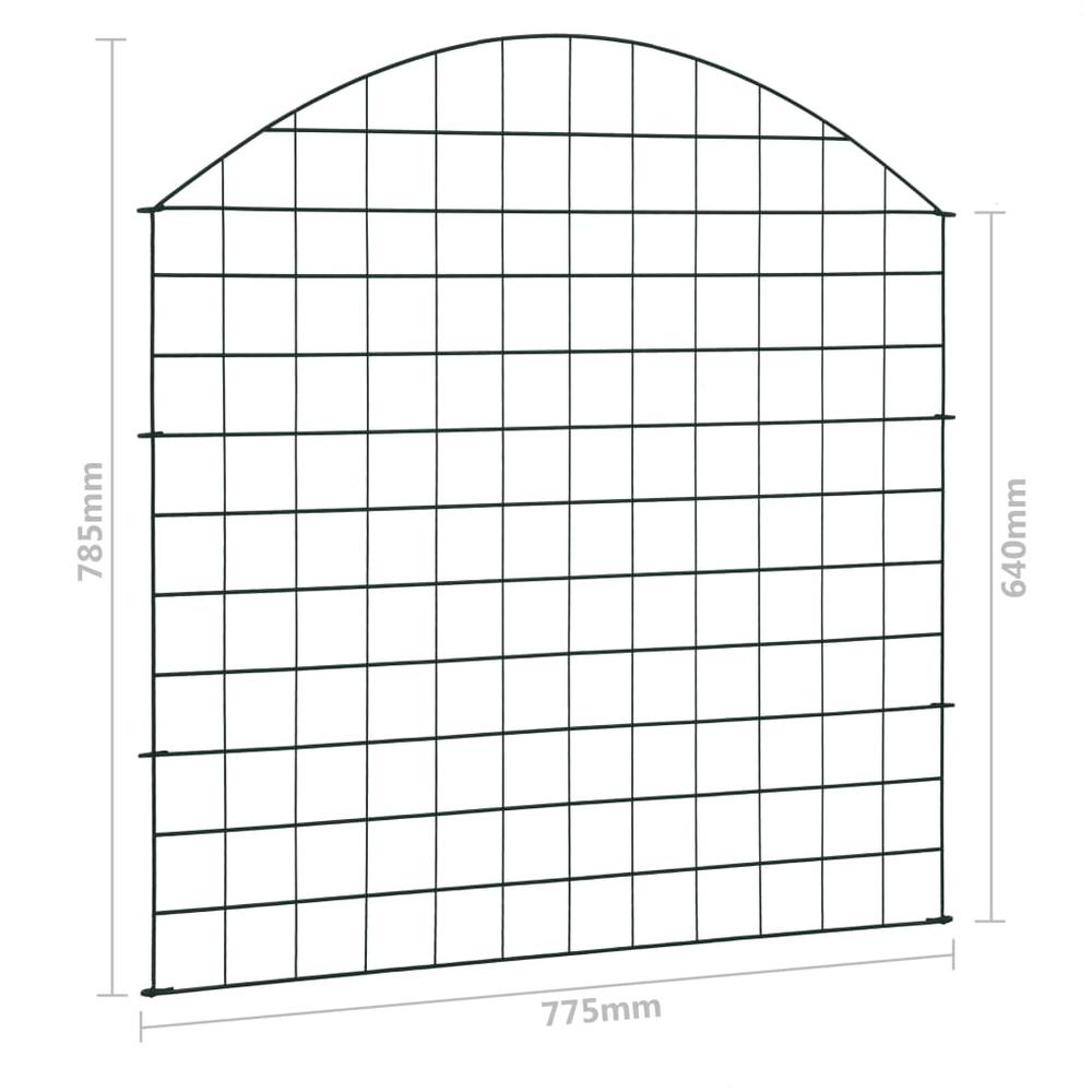 Arched Garden Fence Set 30.5"x30.9" Green. Picture 6