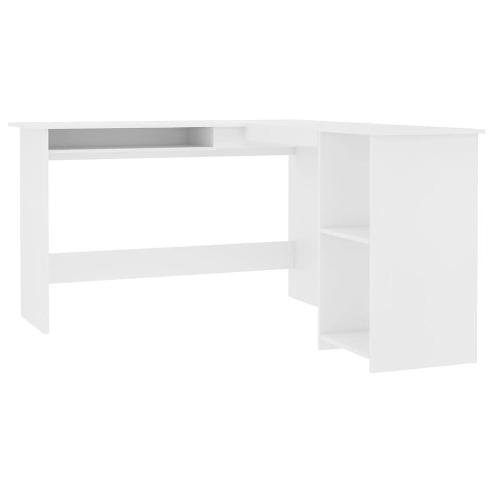 vidaXL L-Shaped Corner Desk White 47.2"x55.1"x29.5" Chipboard, 800747. Picture 2