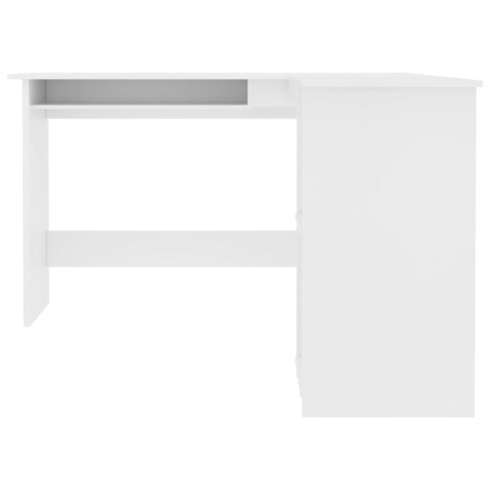 vidaXL L-Shaped Corner Desk White 47.2"x55.1"x29.5" Chipboard, 800747. Picture 4