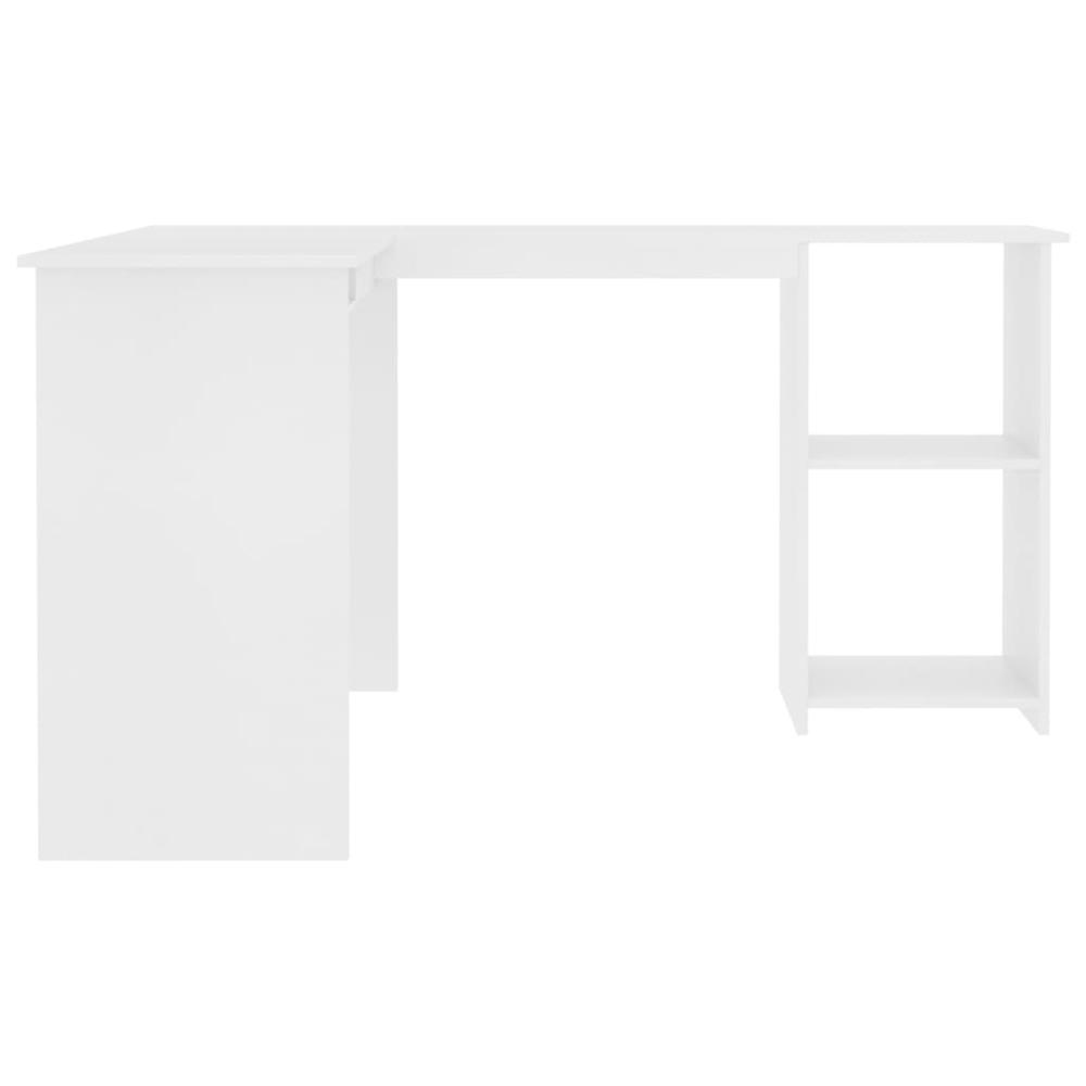 vidaXL L-Shaped Corner Desk White 47.2"x55.1"x29.5" Chipboard, 800747. Picture 5