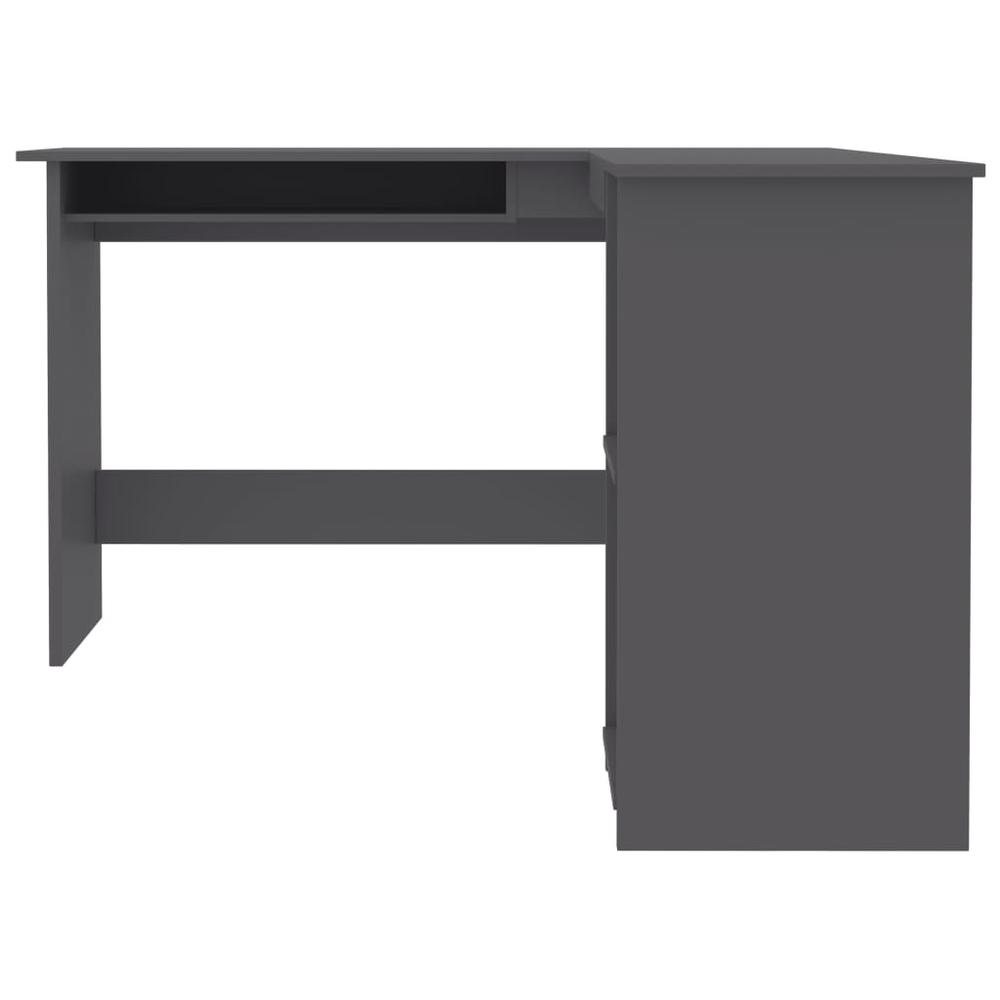 vidaXL L-Shaped Corner Desk Gray 47.2"x55.1"x29.5" Chipboard, 800749. Picture 4