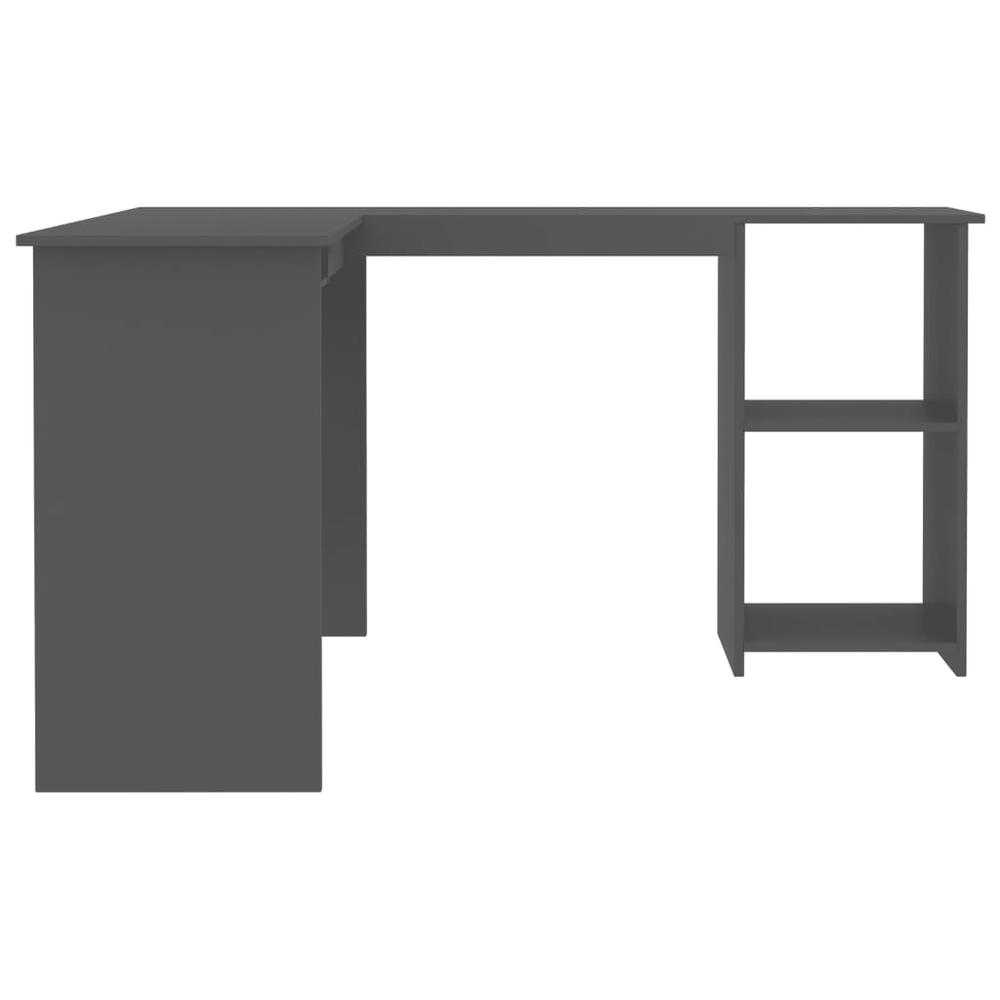 vidaXL L-Shaped Corner Desk Gray 47.2"x55.1"x29.5" Chipboard, 800749. Picture 5
