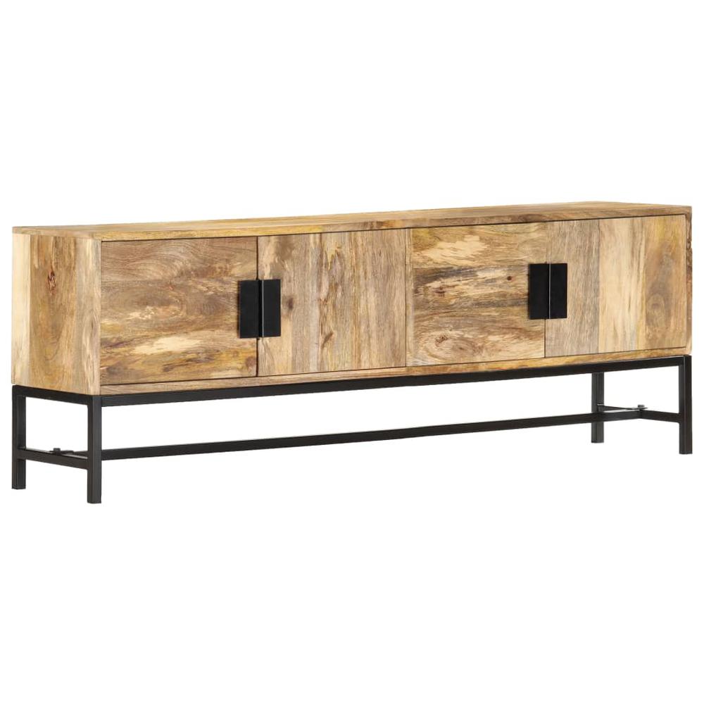 vidaXL TV Cabinet 55.1"x11.8"x19.7" Solid Mango Wood, 285863. Picture 1