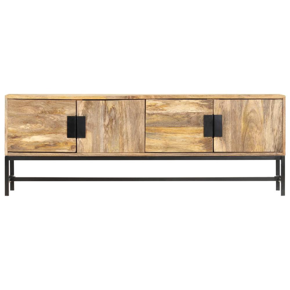 vidaXL TV Cabinet 55.1"x11.8"x19.7" Solid Mango Wood, 285863. Picture 4