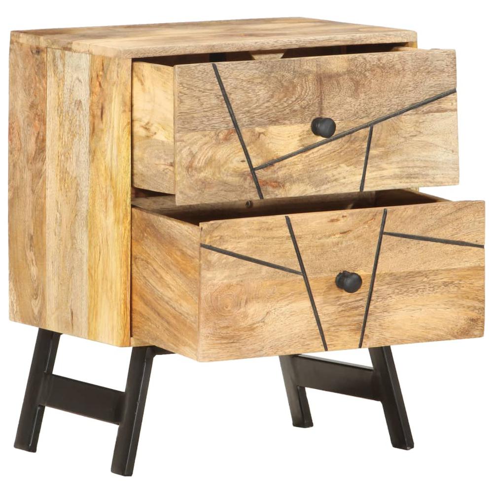 vidaXL Bedside Cabinet 15.7"x11.8"x19.7" Solid Mango Wood, 285875. Picture 3