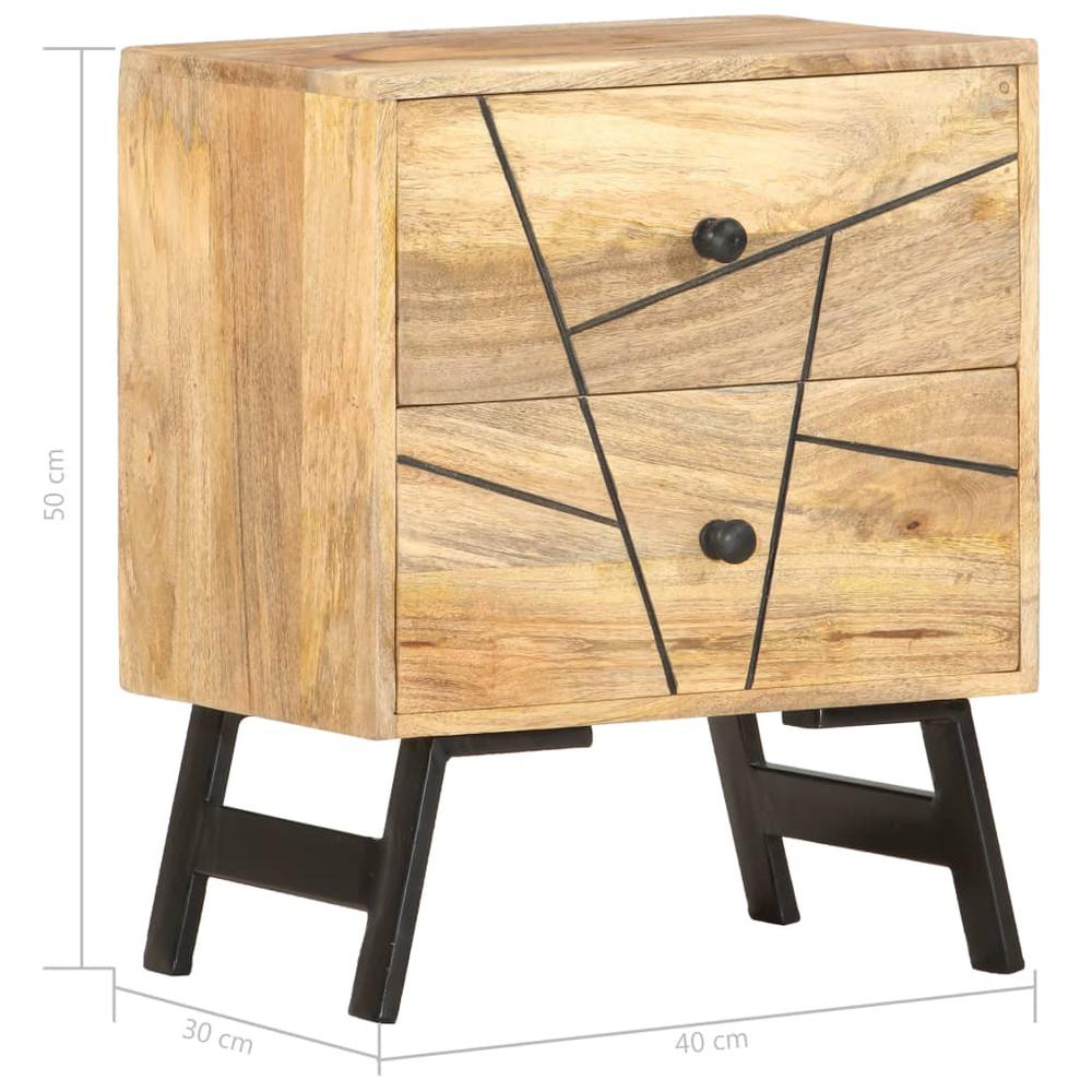 vidaXL Bedside Cabinet 15.7"x11.8"x19.7" Solid Mango Wood, 285875. Picture 6