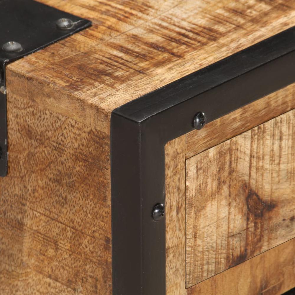 vidaXL Bedside Cabinet 16.9"x11.8"x20" Solid Rough Mango Wood, 285892. Picture 2