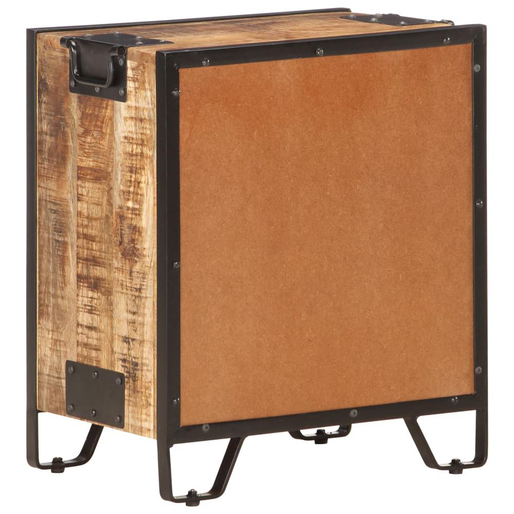 vidaXL Bedside Cabinet 16.9"x11.8"x20" Solid Rough Mango Wood, 285892. Picture 5