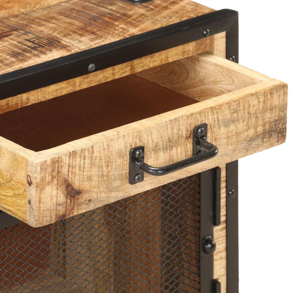 vidaXL Bedside Cabinet 16.9"x11.8"x20" Solid Rough Mango Wood, 285892. Picture 6