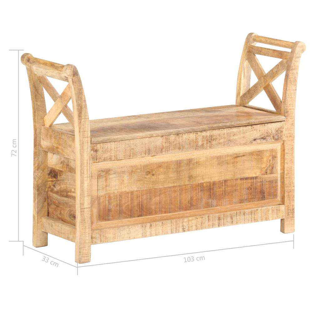 vidaXL Hall Bench 40.6"x13"x28.3" Solid Mango Wood, 285904. Picture 7