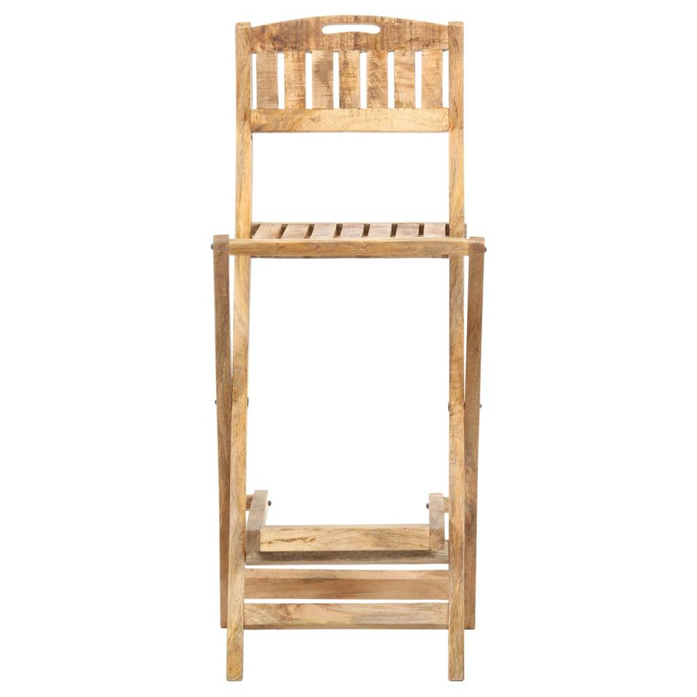 vidaXL Folding Patio Bar Chairs 2 pcs Solid Mango Wood. Picture 6