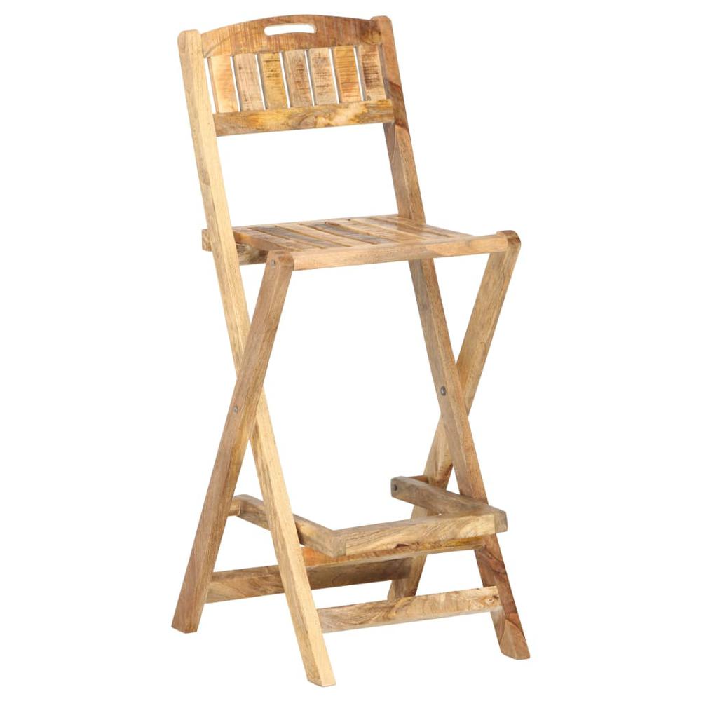 vidaXL Folding Patio Bar Chairs 2 pcs Solid Mango Wood. Picture 10