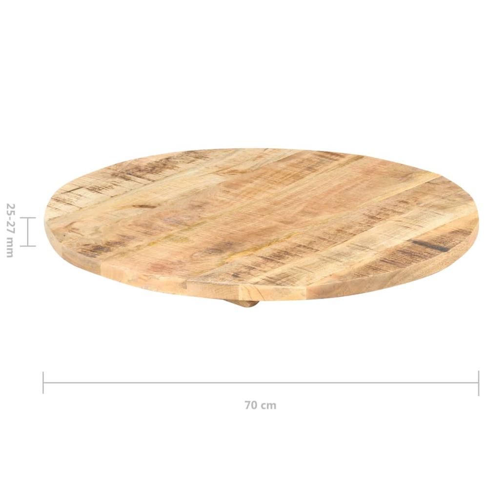 Table Top Solid Mango Wood Round 0.98"-1.06" 27.6". Picture 2