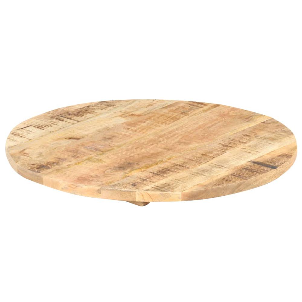 Table Top Solid Mango Wood Round 0.98"-1.06" 27.6". Picture 3