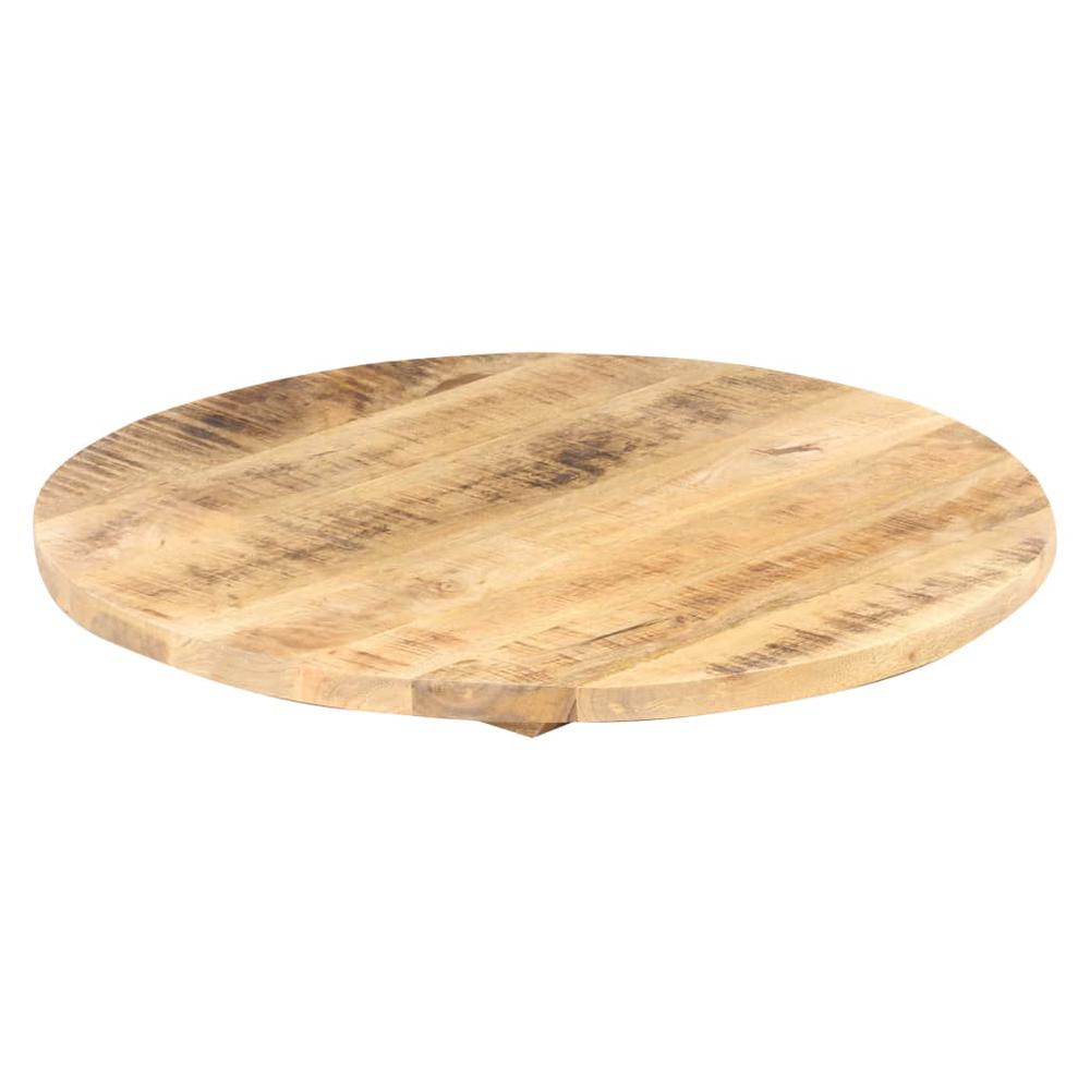 Table Top Solid Mango Wood Round 0.98"-1.06" 27.6". Picture 4