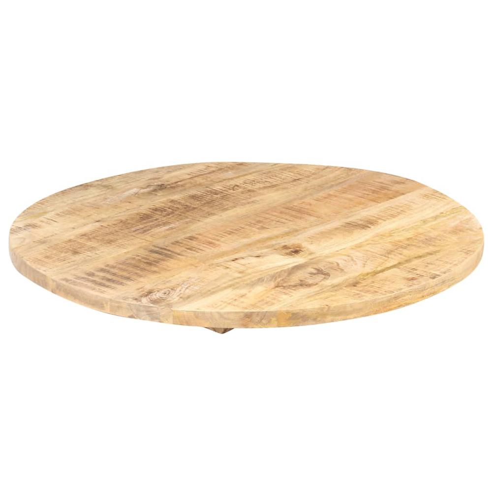 Table Top Solid Mango Wood Round 0.98"-1.06" 27.6". Picture 5
