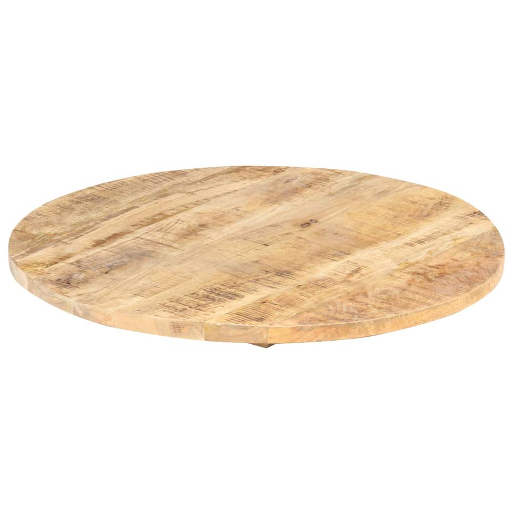 Table Top Solid Mango Wood Round 0.98"-1.06" 27.6". Picture 6