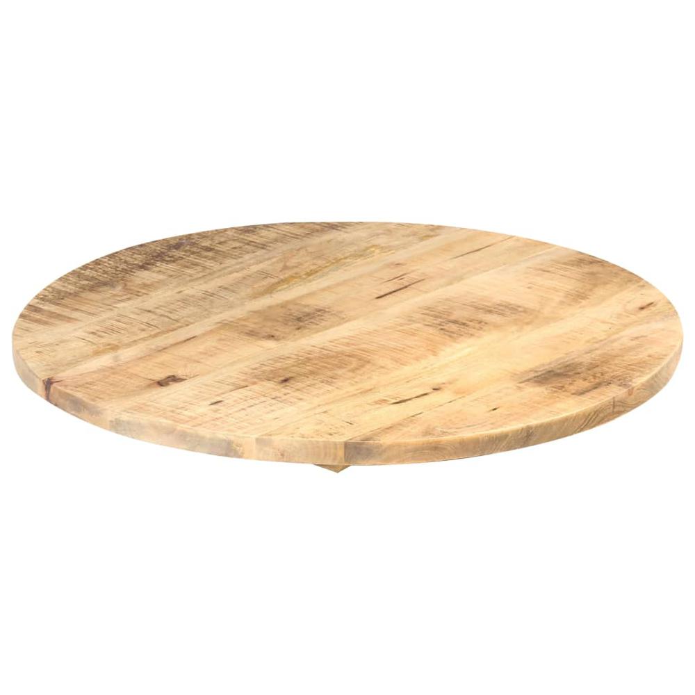 Table Top Solid Mango Wood Round 0.98"-1.06" 27.6". Picture 7
