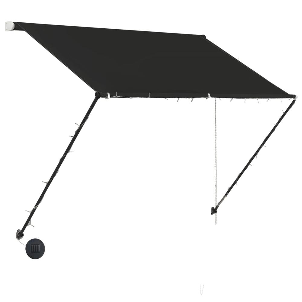 vidaXL Retractable Awning with LED 78.7"x59.1"  Anthracite, 145916. Picture 4