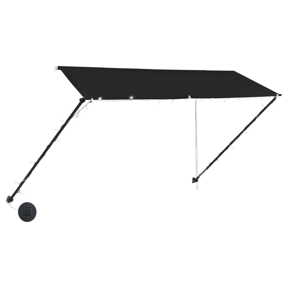 vidaXL Retractable Awning with LED 137.8"x59.1" Anthracite, 145919. Picture 4