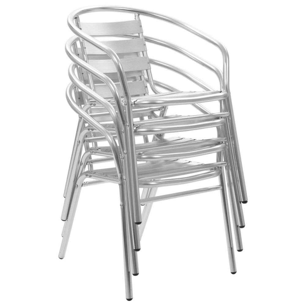 vidaXL Stackable Patio Chairs 4 pcs Aluminum. Picture 6