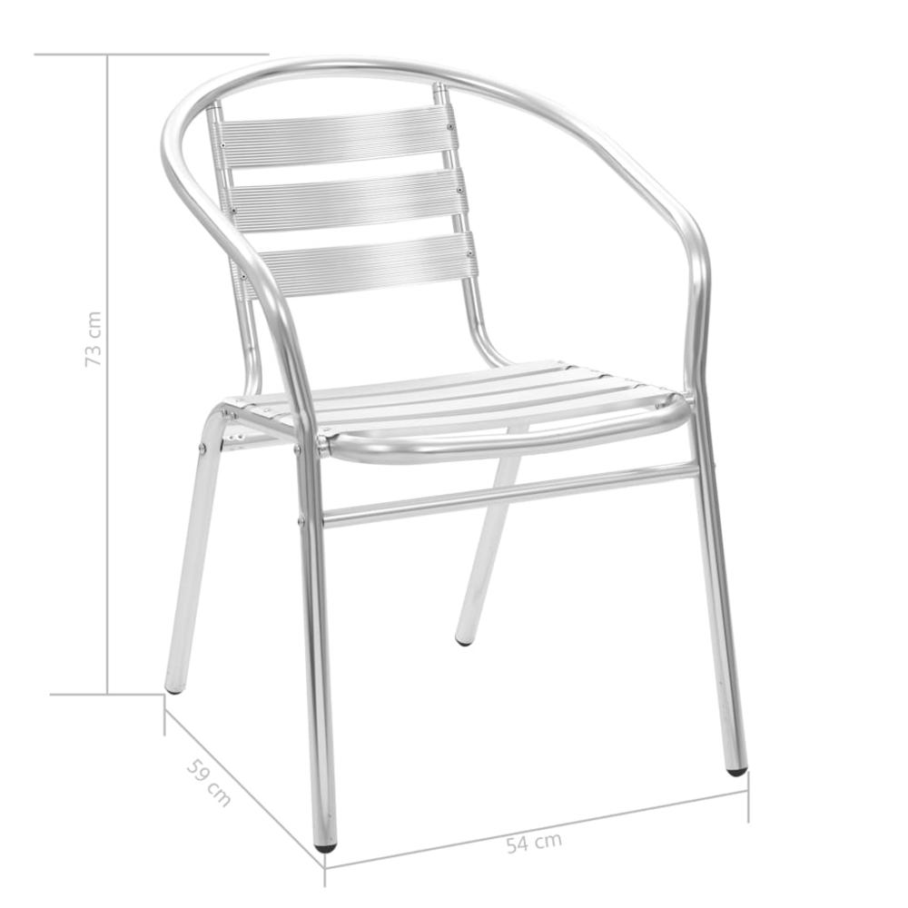 vidaXL Stackable Patio Chairs 4 pcs Aluminum. Picture 10
