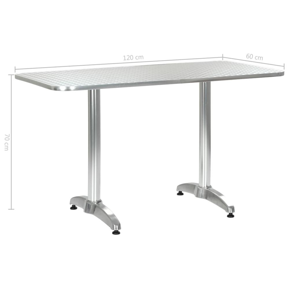 vidaXL Patio Table Silver 47.2"x23.6"x27.6" Aluminum. Picture 6