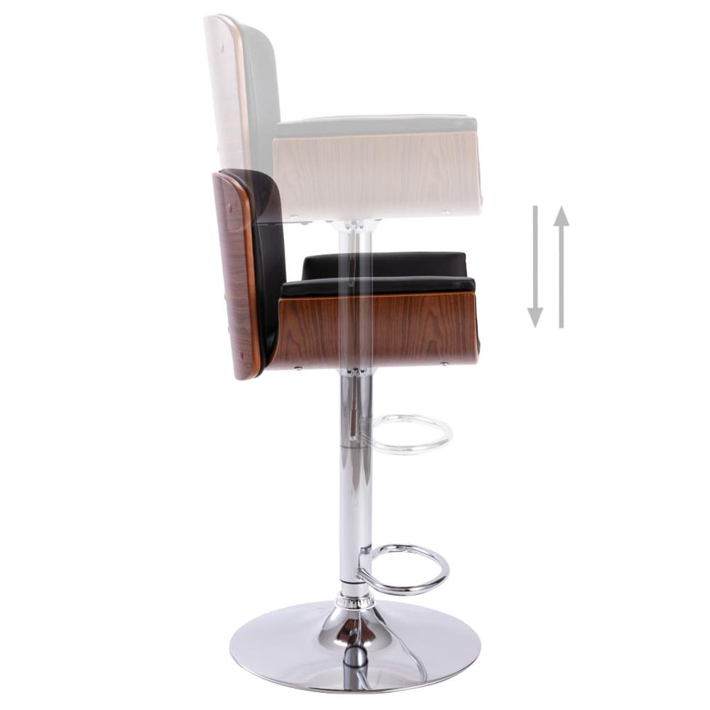 Bar Stool Black Faux Leather. Picture 4