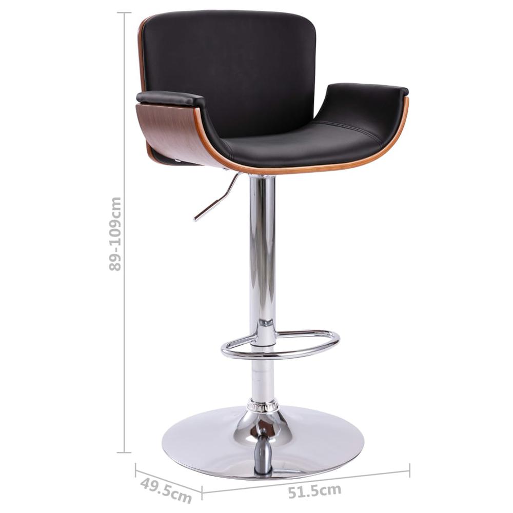 Bar Stool Black Faux Leather. Picture 7