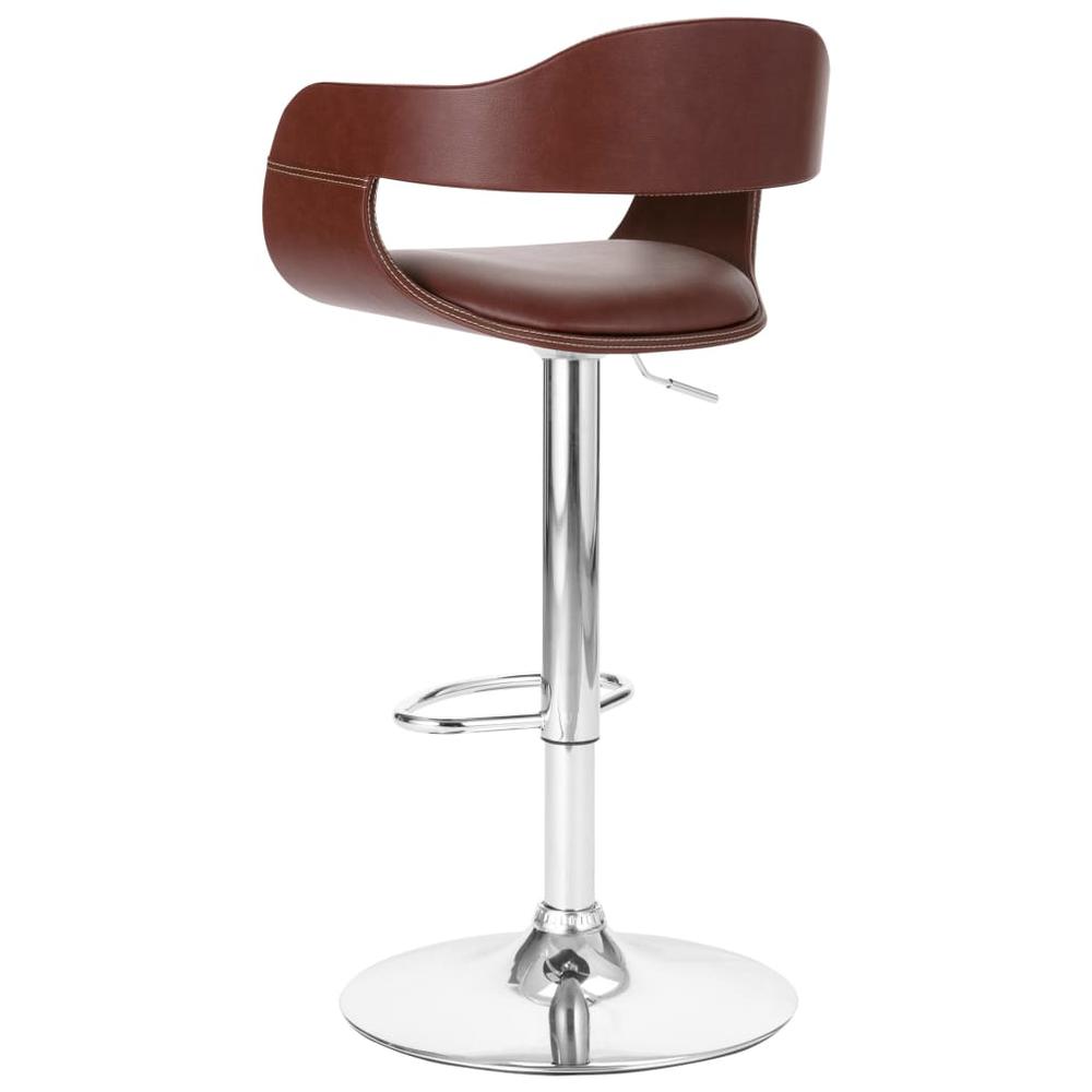 Bar Stool Brown Faux Leather. Picture 2